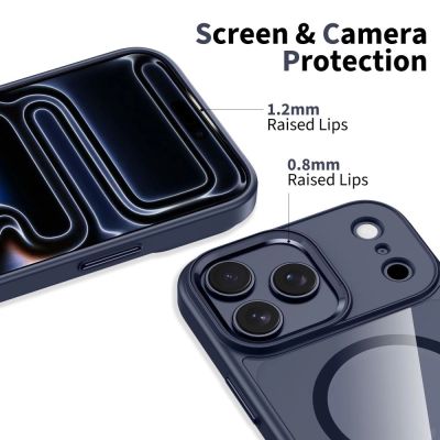 3. Tech-Protect MagMat MagSafe Case for iPhone 17 Pro - Transparent Navy Blue