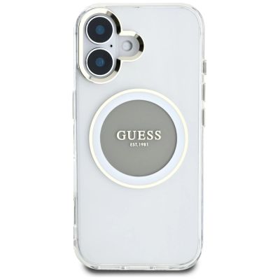 3. Guess IML Metal Colored Circle Classic Logo MagSafe case for iPhone 16 - gray