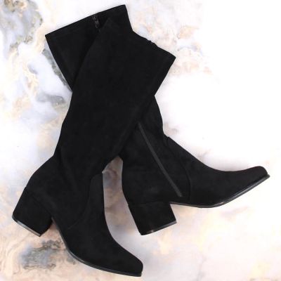 13. Sergio Leone W SK426 black suede high-heel boots