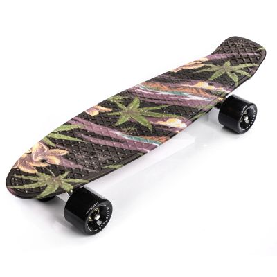 10. Meteor Flowers Black 22606 Skateboard