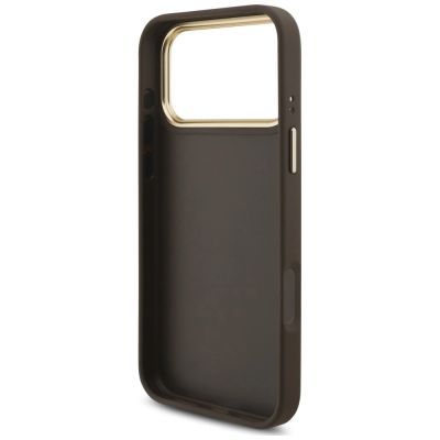 7. Guess 4G Big 4G Classic Logo Big Strap Metal Buttons Case for iPhone 18 Pro Max / 17 Pro Max – brown