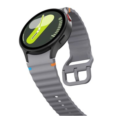 3. Tech-Protect Silicone Sport Strap for Samsung Galaxy Watch 4 / 5 / 5 Pro / 6 / 7 / FE - Gray