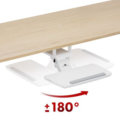 11. Maclean Under-Desk Keyboard Holder, Adjustable, Max. 5kg, White, MC-156 W