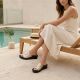 6. Women's gold platform flip-flops Potocki 43326