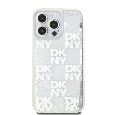 3. DKNY Liquid Glitter Multilogo case for iPhone 15 Pro Max - white