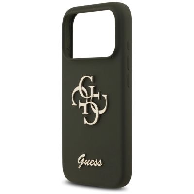 6. Guess Silicone Big 4G Script Case for iPhone 17 Pro Max - Green
