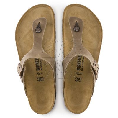 5. Birkenstock Gizeh Oiled Leather Tobacco Brown Regular Women's Flip-Flops Wide (0943811)