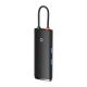 9. Baseus Lite Series multifunctional HUB USB Type C - 2 x USB 3.0 / USB Type C PD / HDMI 1,4 / SD / TF black (WKQX050101)
