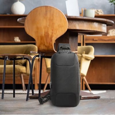 10. Wozinsky Premium Single Shoulder Anti-Theft City Backpack with Organizer and USB - Black
