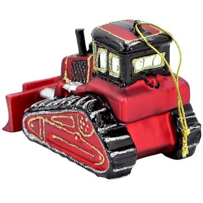 4. Mica Decorations Glass Bulldozer Bauble