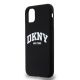 2. DKNY Liquid Silicone White Printed Logo MagSafe Case for iPhone 11/Xr - Black