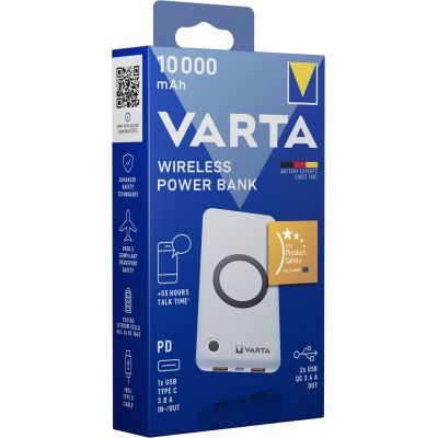 5. Varta 57913 Lithium Polymer (LiPo) 10000 mAh Wireless Charging White