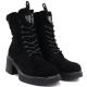 9. Women's leather ankle boots with a block heel and platform, black Vinceza 67009