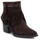 Women's insulated cowboy boots with fringes, chocolate M.Daszyński