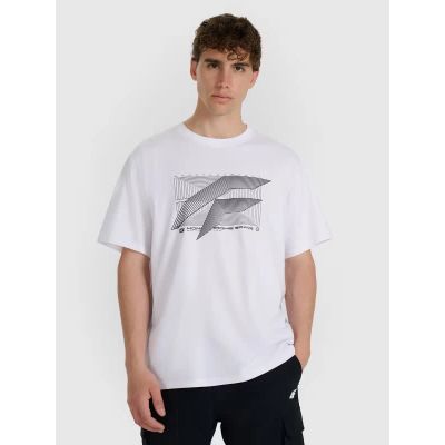 Men's regular printed T-shirt 4F 4FRAW25TTSHM3259-10S