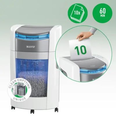 11. Leitz IQ Optimax AutoFeed 300 shredder, P4, 300 sheets, 25 l bin