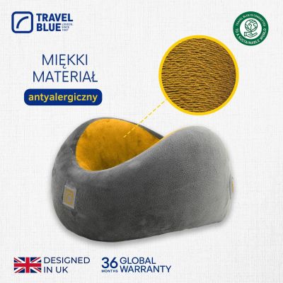 2. TRAVEL BLUE HIGH CLOUD MEMORY FOAM TRAVEL PILLOW