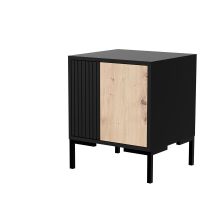 MERCI bedside table 2 pcs 44x40x52.5 black/artisan oak