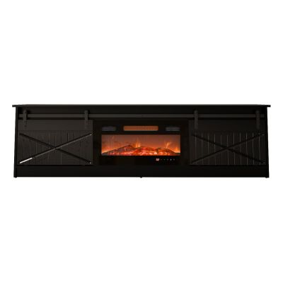 6. GRANERO TV cabinet + fireplace 200x56.7x35 black/black combination