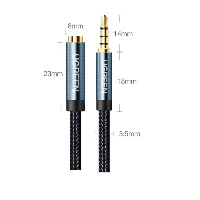 13. Ugreen adapter mini jack 3.5mm 0.5m blue (AV118)