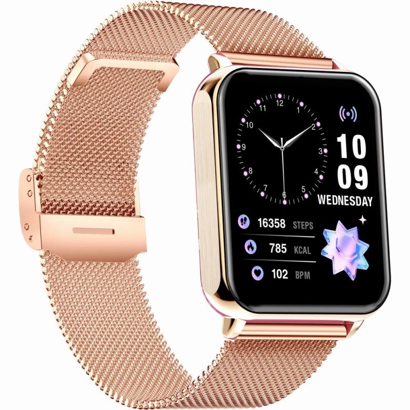 8. Smartwatch Gravity Rose Gold Navy Blue 2 Straps GT17-2