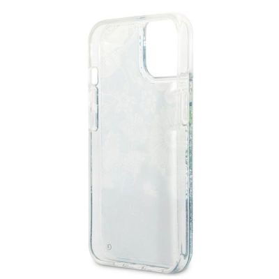 7. Guess GUHCP13SLFLSN iPhone 13 mini 5.4" green/green hardcase Flower Liquid Glitter