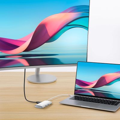 10. Baseus Lite Series multifunctional HUB USB Type C - 2 x USB 3.0 / USB Type C PD / HDMI 1,4 / SD / TF white (WKQX050102)