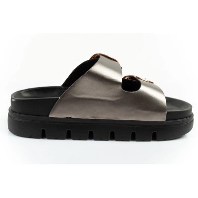 4. Lee Cooper shoes women's slippers silver comfortable platform fashionable