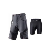 Rockbros men's 2-in-1 cycling shorts gray M