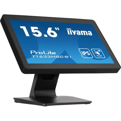2. Monitor IIYAMA T1633MSC-B1 15.6inch PCAP Full HD Bezel Free Front 10P Touch 385cd/m2 HDMI DP USB Interface HUB 2x2.0 Speakers