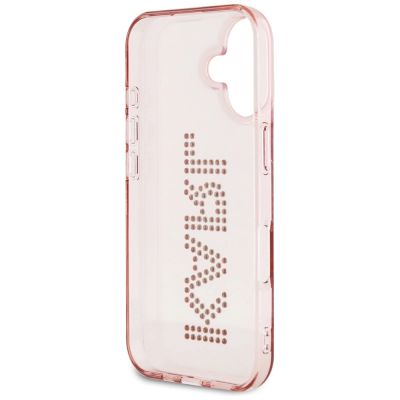 7. Karl Lagerfeld IML Rhinestones Logo iPhone 16 Case - Pink
