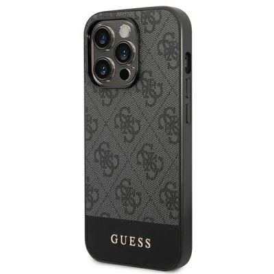 2. Guess GUHCP14LG4GLGR iPhone 14 Pro 6,1" szary/grey hard case 4G Stripe Collection