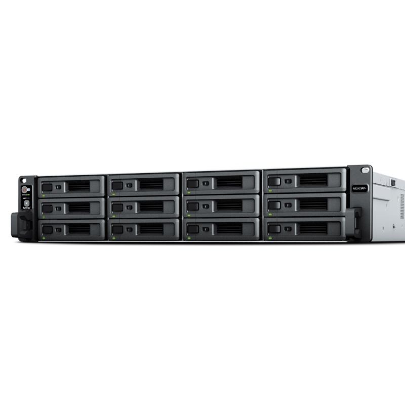 Synology RackStation RS2423RP+ NAS Rack Server (2U) Ryzen Embedded V1780B 8 GB DDR4 0 TB DiskStation Manager Black, Gray