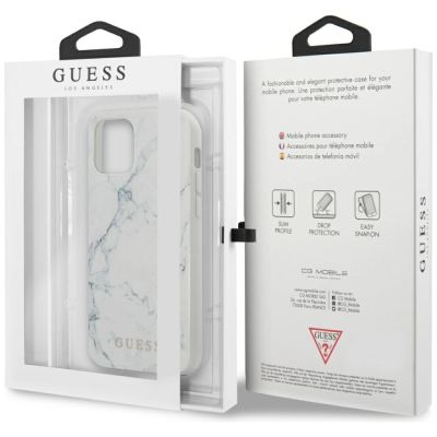 11. Guess Marble Case for iPhone 12 mini 5.4" - White
