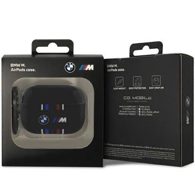 4. BMW BMAP222SWTK AirPods Pro 2 gen cover black/black Multiple Colored Lines