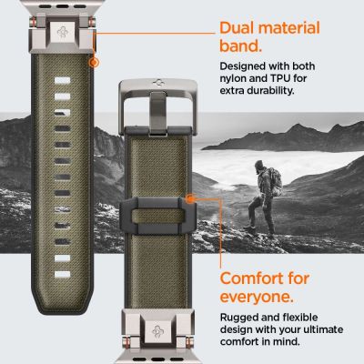 13. Spigen DuraPro Armor Strap for Apple Watch 44 / 45 / 46 / 49 mm - Green