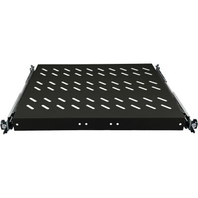 19" 1U sliding shelf, 570mm deep, black, 4 mounting points ALANTEC