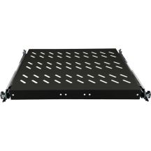 19" 1U sliding shelf, 570mm deep, black, 4 mounting points ALANTEC