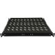 19" 1U sliding shelf, 570mm deep, black, 4 mounting points ALANTEC
