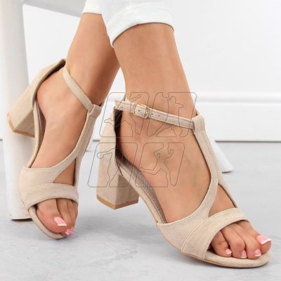 2. Potocki W WOL224B suede high-heeled sandals, beige