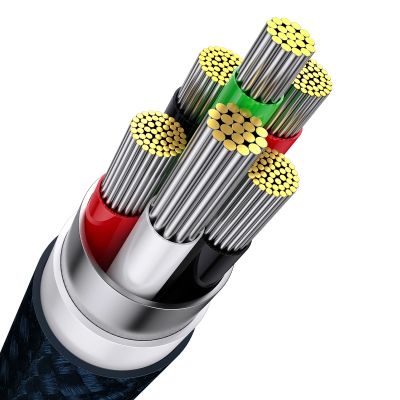 7. Baseus Flash Series Ⅱ 3-in-1 Fast Charging Cable USB-A to USB-C / Micro-USB / Lightning 66W 480Mb/s 1.2m Blue