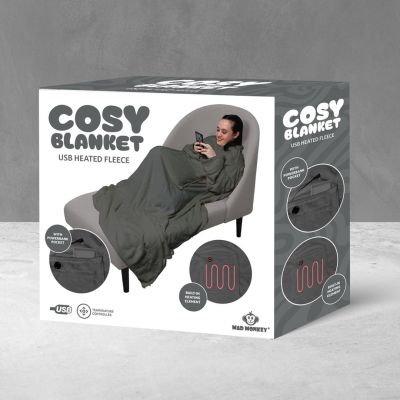 6. Mad Monkey 2000051 Electric Blanket Electric Heated Blanket Gray Fleece