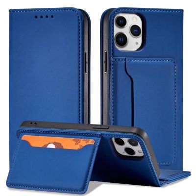 2. Magnet Card Case for iPhone 12 cover card wallet card stand blue