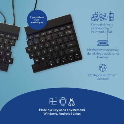 21. R-Go Tools Ergonomic R-Go Split Break v2 Keyboard with Break Software, QWERTY_US, Wired, Black