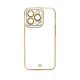 3. Fashion Case Case for Samsung Galaxy A13 5G Gold Frame Gel Cover White