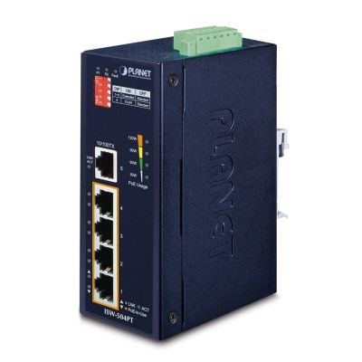 3. PLANET ISW-504PT Network Switch Unmanaged L2 Fast Ethernet (10/100) PoE Support Black