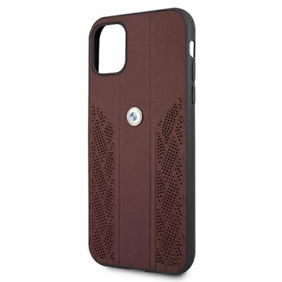 6. BMW Leather Curve Perforate Case for iPhone 11 / Xr - Red