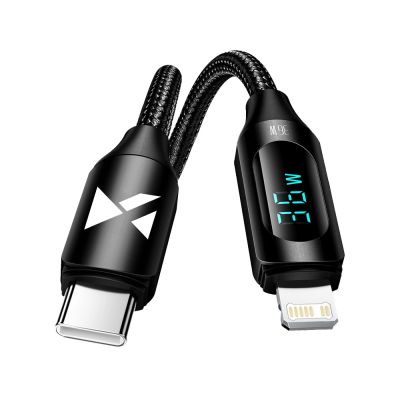 2. Wozinsky WUCLC2 Lightning - USB-C 36W 480Mb/s cable 2m with display - black