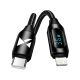2. Wozinsky WUCLC2 Lightning - USB-C 36W 480Mb/s cable 2m with display - black