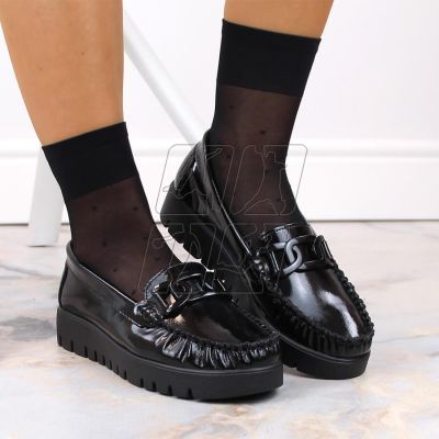 8. Filippo W PAW314D patent leather platform loafers, black